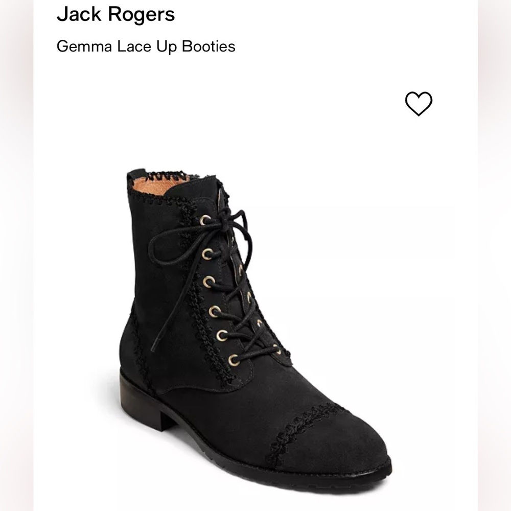 Jack Rogers Gemma lace up suede booties size 8